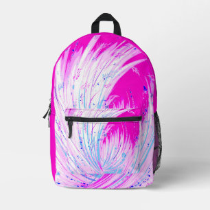 Abstract  Enchanted Garden Pink White Printed Backpack