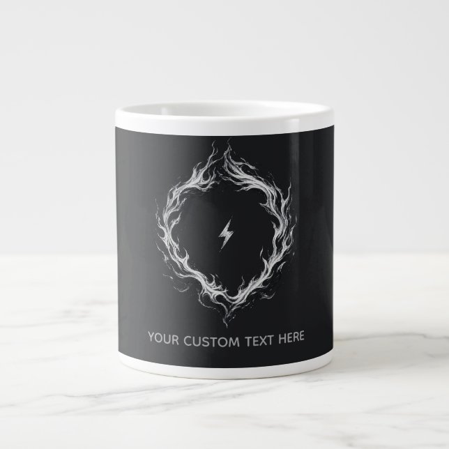 Abstract Energy Circle – Customizable Text Giant Coffee Mug (Front)