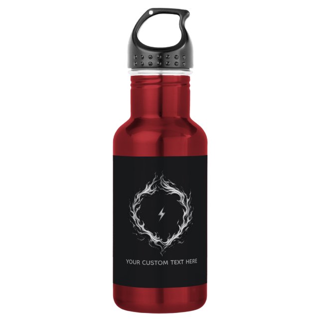 Abstract Energy Circle – Customizable Text Stainless Steel Water Bottle (Front)