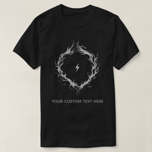 Abstract Energy Circle T-Shirt – Customizable Text (Design Front)