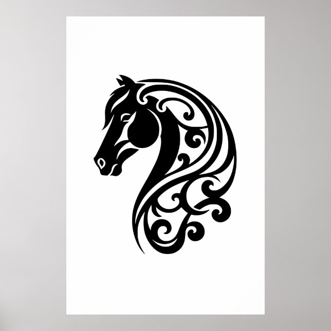 Abstract Equestrian Swirls Artwork Poster (Front)