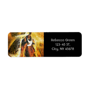 Abstract equestrian western country horse label