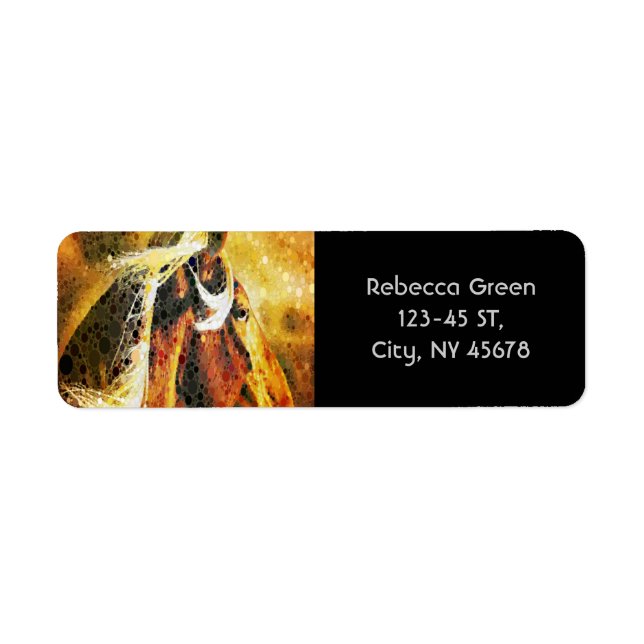 Abstract equestrian western country horse label (Front)