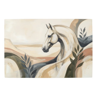 Abstract Equine Wall Art Beige Horse Print