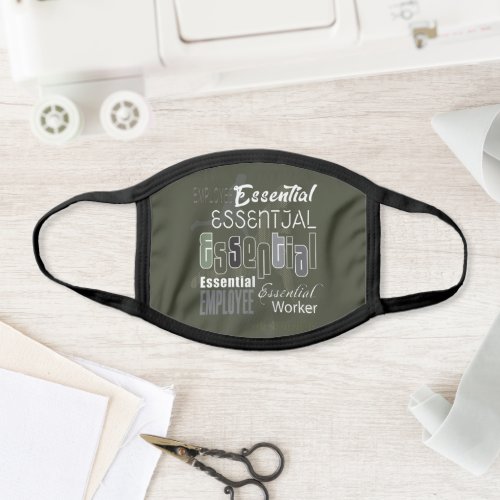 Abstract Essential Employee Lettering Modern Face Mask