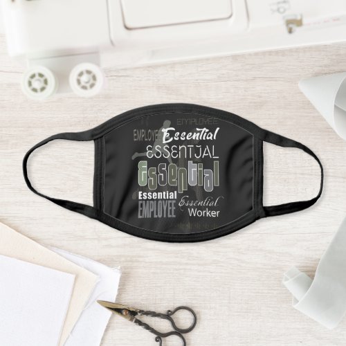 Abstract Essential Employee Lettering Modern Face Mask