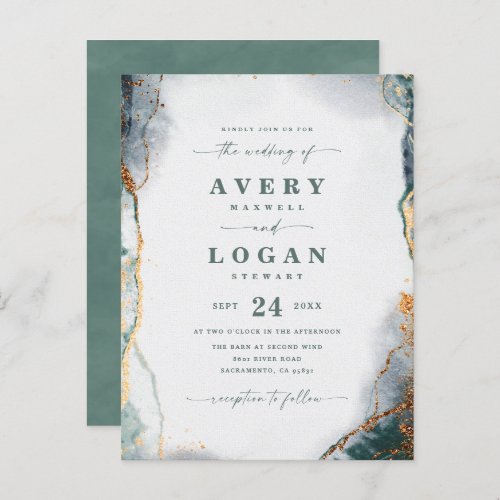 Abstract Ethereal Eucalyptus Wedding Invitation