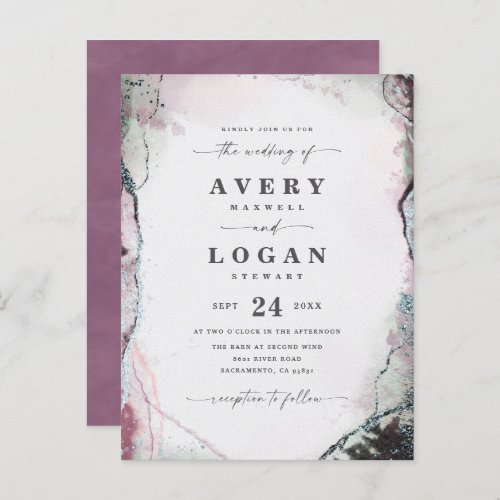Abstract Ethereal Lilac Purple Wedding Invitation