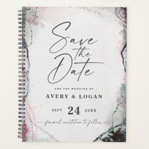 Abstract Ethereal Mauve Lilac Purple Wedding Plans Planner