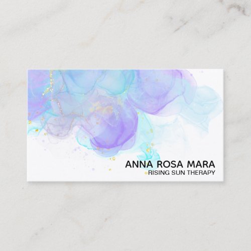  Abstract Ethereal QR Logo AP46 Gold Glitter Business Card