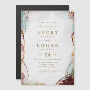 Abstract Ethereal Wine Magnetic Wedding Invitation