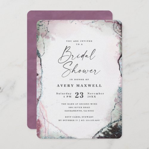 Abstract Ethereal Wisteria Purple Bridal Shower Invitation