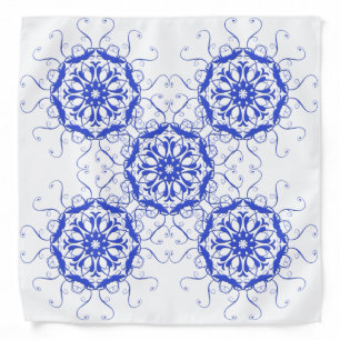 abstract ethnic circles blue element bandana