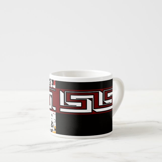 Abstract , ethnic, creative espresso cup (Front Right)