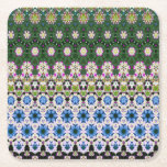 Abstract ethnic floral pattern No13 Square Paper Coaster