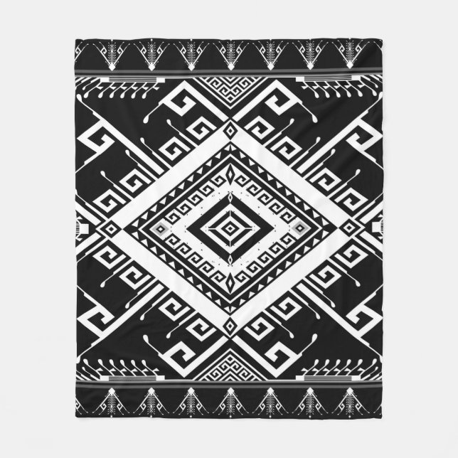 Abstract ethnic geometric pattern background desig fleece blanket (Front)