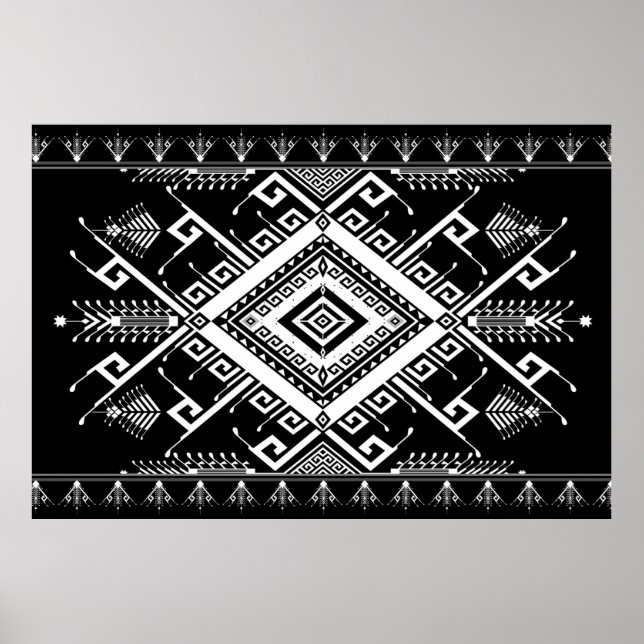 Abstract ethnic geometric pattern background desig poster (Front)