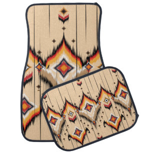 Abstract ethnic geometric pattern design, illustra car floor mat