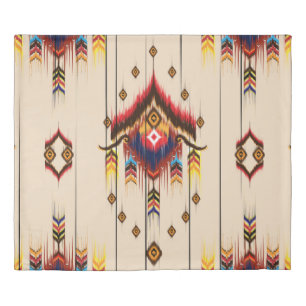 Abstract ethnic geometric pattern, Ikat geometric Duvet Cover
