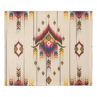 Abstract ethnic geometric pattern, Ikat geometric Duvet Cover