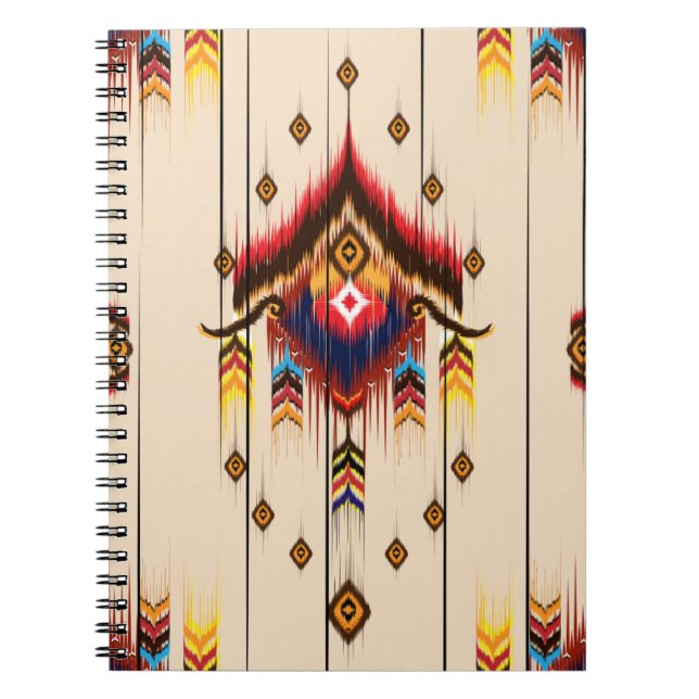 Abstract ethnic geometric pattern, Ikat geometric  Notebook (Front)