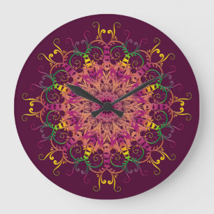 Abstract ethnic mandala. large clock