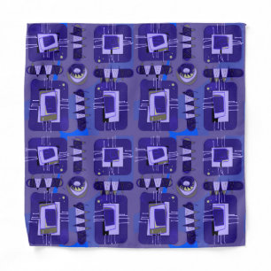 Abstract Ethnic Matrix - Mauve Blue Olive Bandana