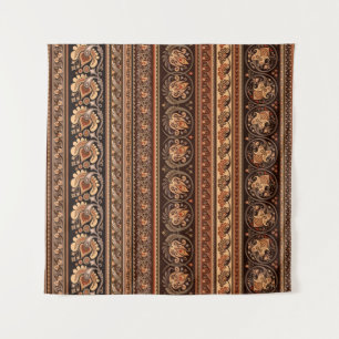 Abstract ethnic stripy ornamental vintage backgrou tapestry