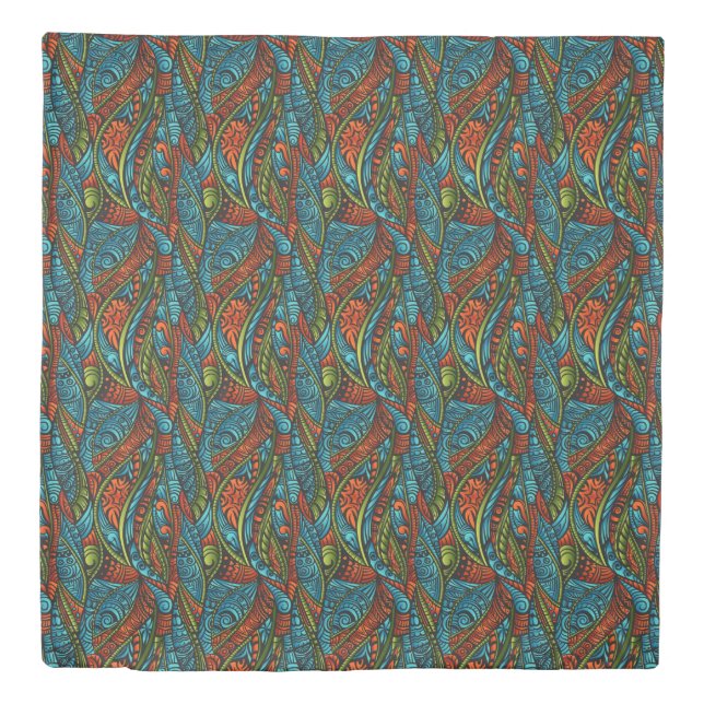 Abstract ethnic wallpaper duvet cover (Front)