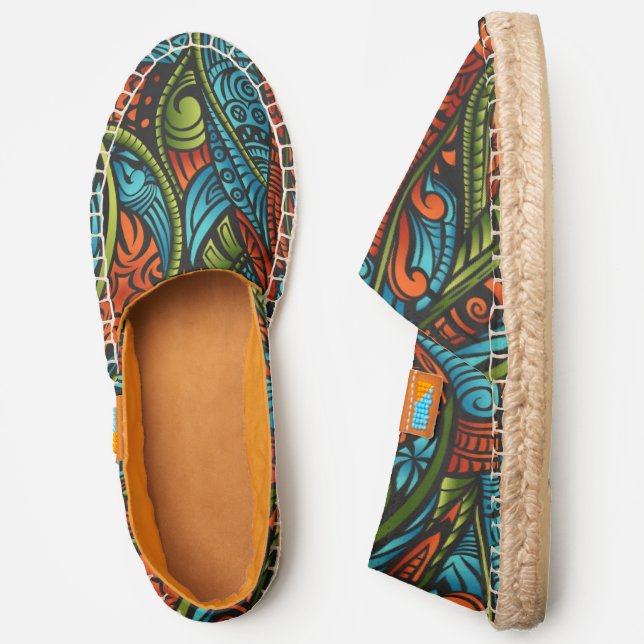 Abstract ethnic wallpaper espadrilles (Side)