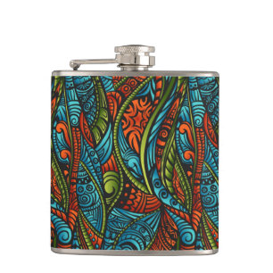 Abstract ethnic wallpaper flask