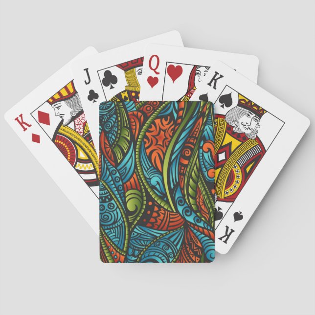 Abstract ethnic wallpaper poker cards (Back)