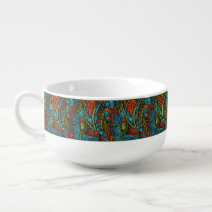 Abstract ethnic wallpaper soup mug
