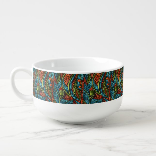 Abstract ethnic wallpaper soup mug (Right)