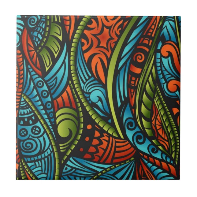 Abstract ethnic wallpaper tile (Front)