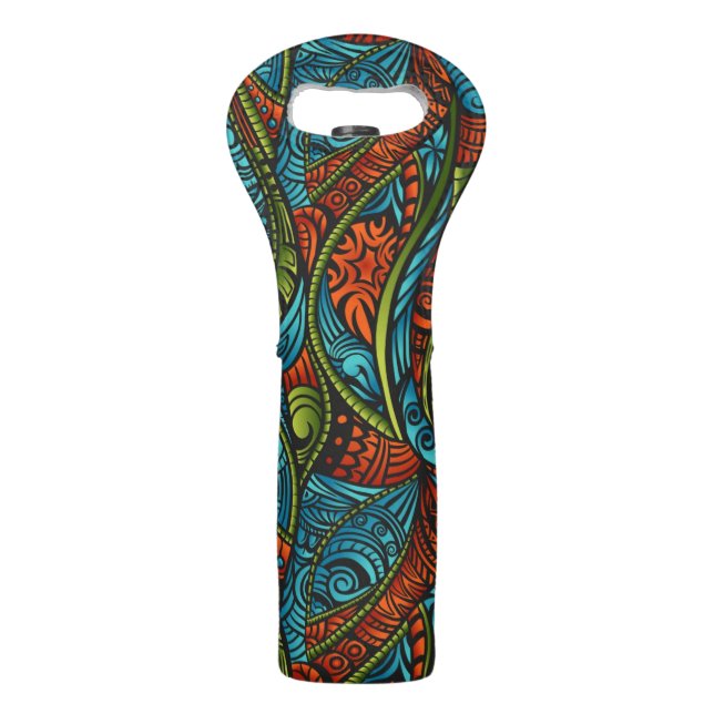 Abstract ethnic wallpaper wine bag (Front)