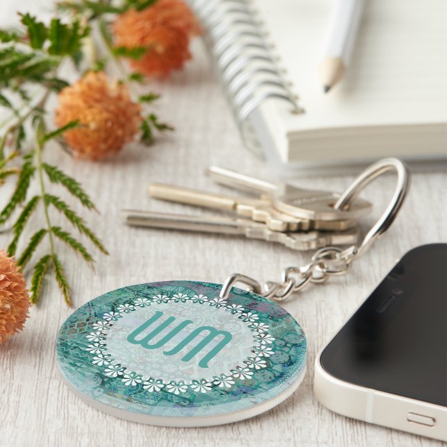 Abstract Ethno Pattern - Folklore Art 2 Keychain (Front Right)
