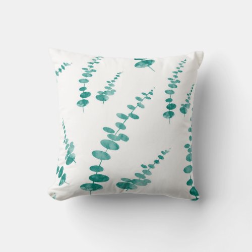 Abstract Eucalyptus Pattern Throw Pillow