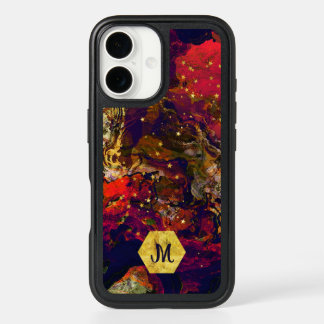 Abstract Evening Red, Cream and Midnight Blue iPhone 16 Case