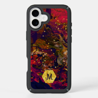 Abstract Evening Red, Cream and Midnight Blue iPhone 16 Plus Case