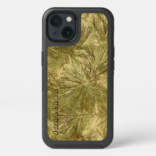 Abstract evergreen needles his name camouflage iPhone 13 case