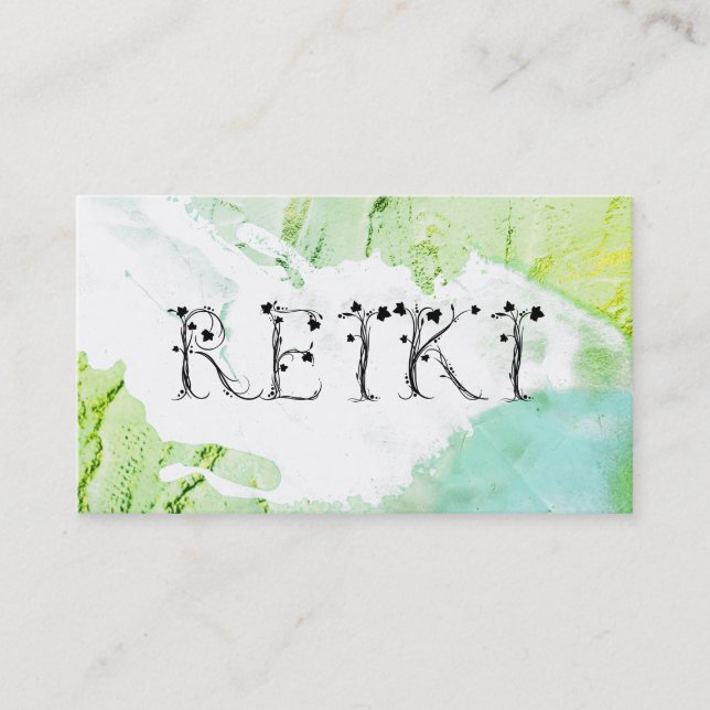 *~* Abstract Exciting Paint Strokes REIKI Ivy Business Card (Front)