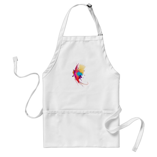 Abstract Exotic Butterfly Paint Splatters Adult Apron (Front)