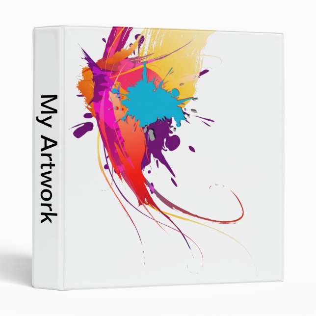 Abstract Exotic Butterfly Paint Splatters Binder (Front/Spine)