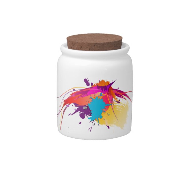 Abstract Exotic Butterfly Paint Splatters Candy Jar (Front)