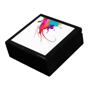 Abstract Exotic Butterfly Paint Splatters Jewelry Box