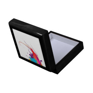 Abstract Exotic Butterfly Paint Splatters Jewelry Box