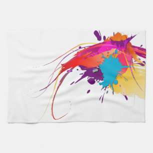 Abstract Exotic Butterfly Paint Splatters Towel