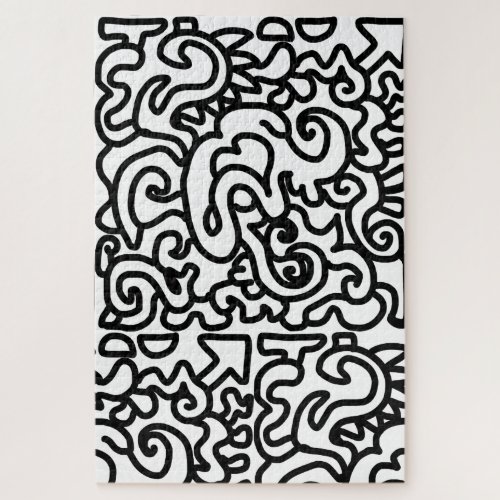 Abstract Expert Black and White jigsaw puzzle