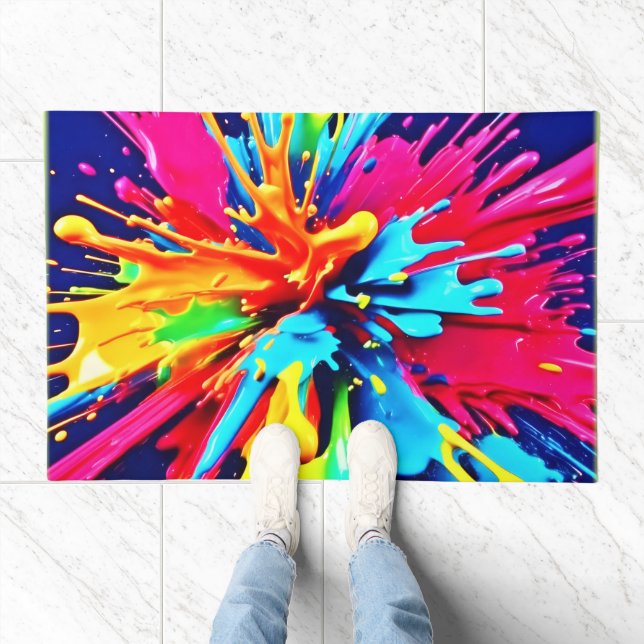 Abstract Explosion of Color and Paint Doormat (Indoor)